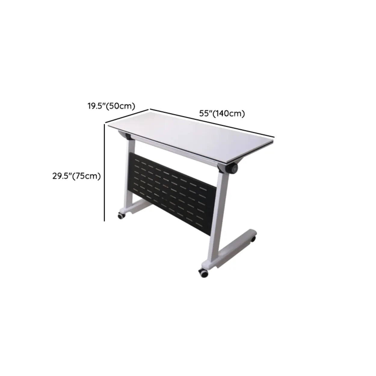 Foldable Wood Shelving Writing Desk with Casters