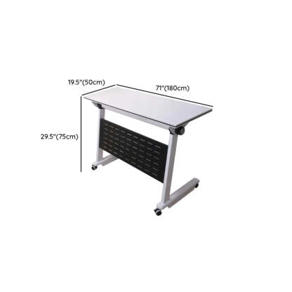 Foldable Wood Shelving Writing Desk with Casters