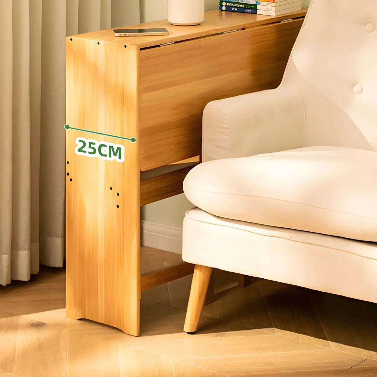 Foldable Wood H-Base Writing Desk with Shelf