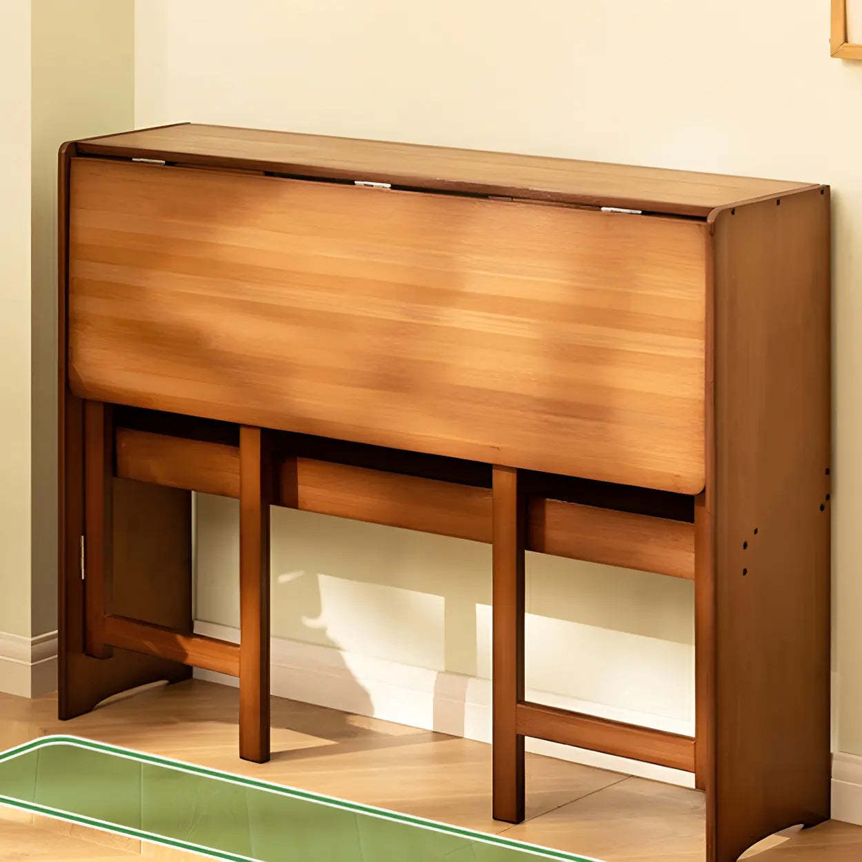 Foldable Wood H-Base Writing Desk with Shelf