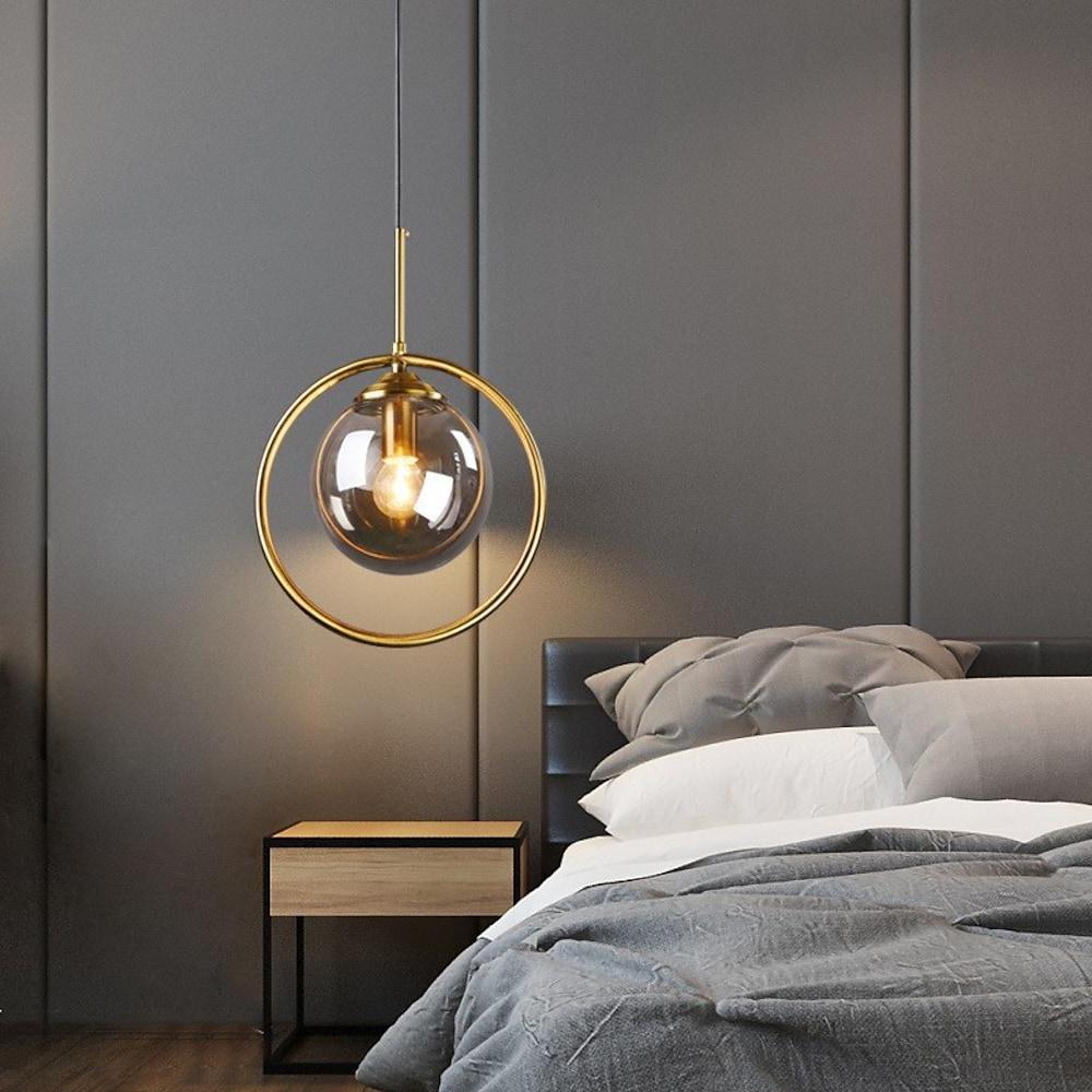 Industrial Nordic Metal Glass Circle Island Pendant Light