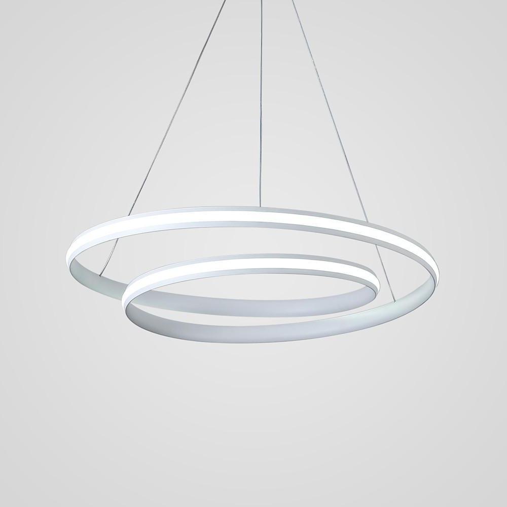 18'' Spiral-shaped LED Dimmable White Modern Adjustable Pendant Lights-Lighom