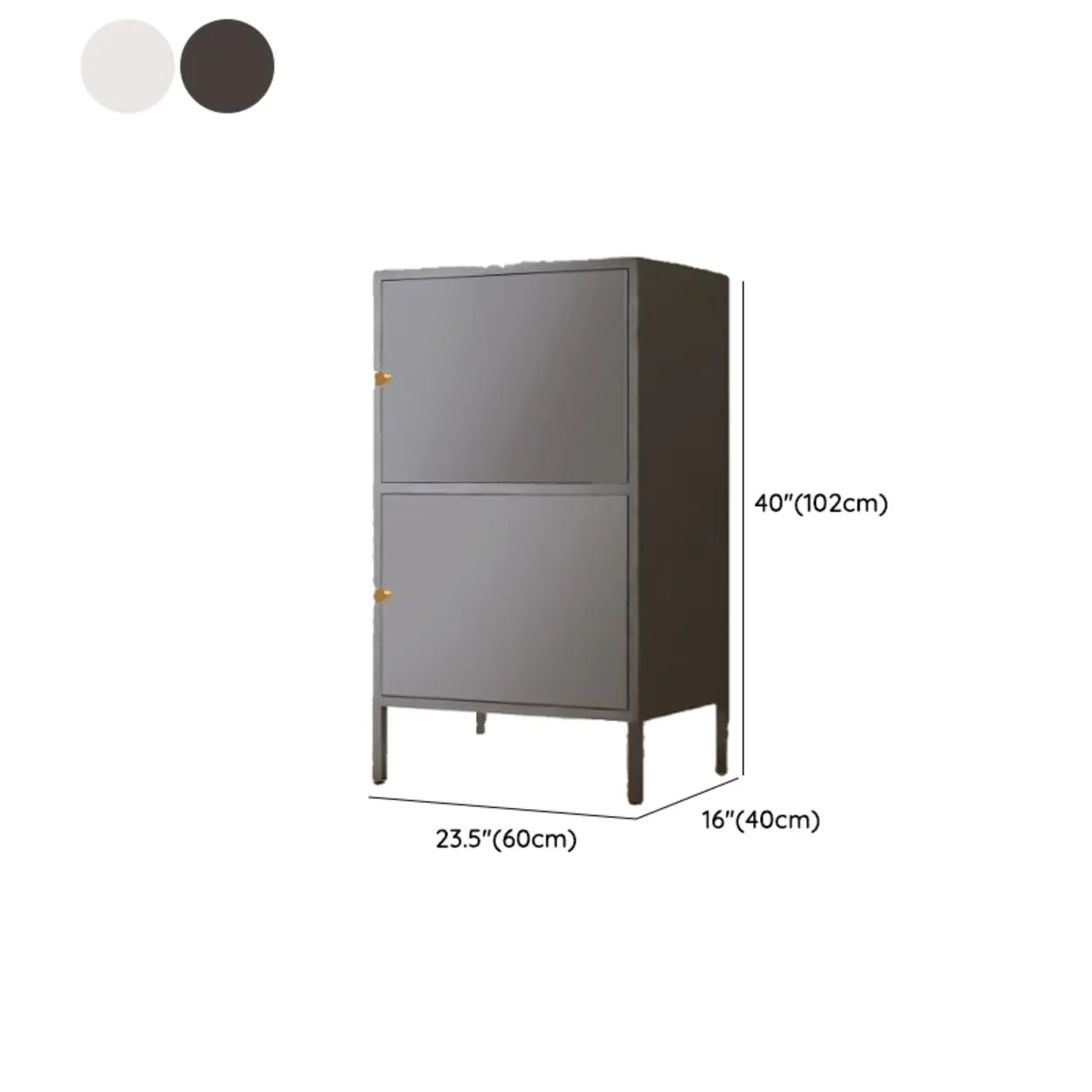 Freestanding Black Metal Buffet Clear Glass Doors