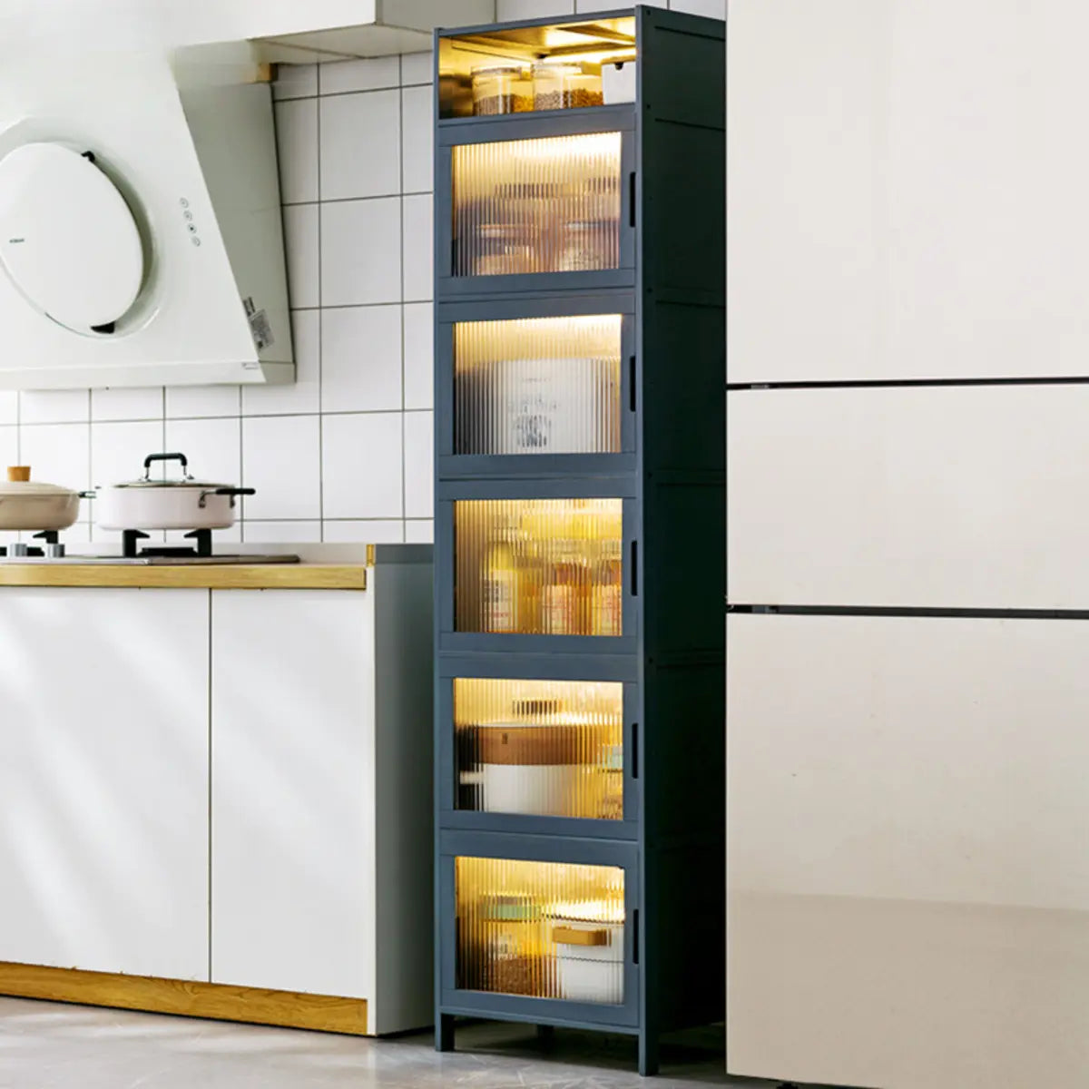 Freestanding Tall Wood Kitchen China Cabinet
