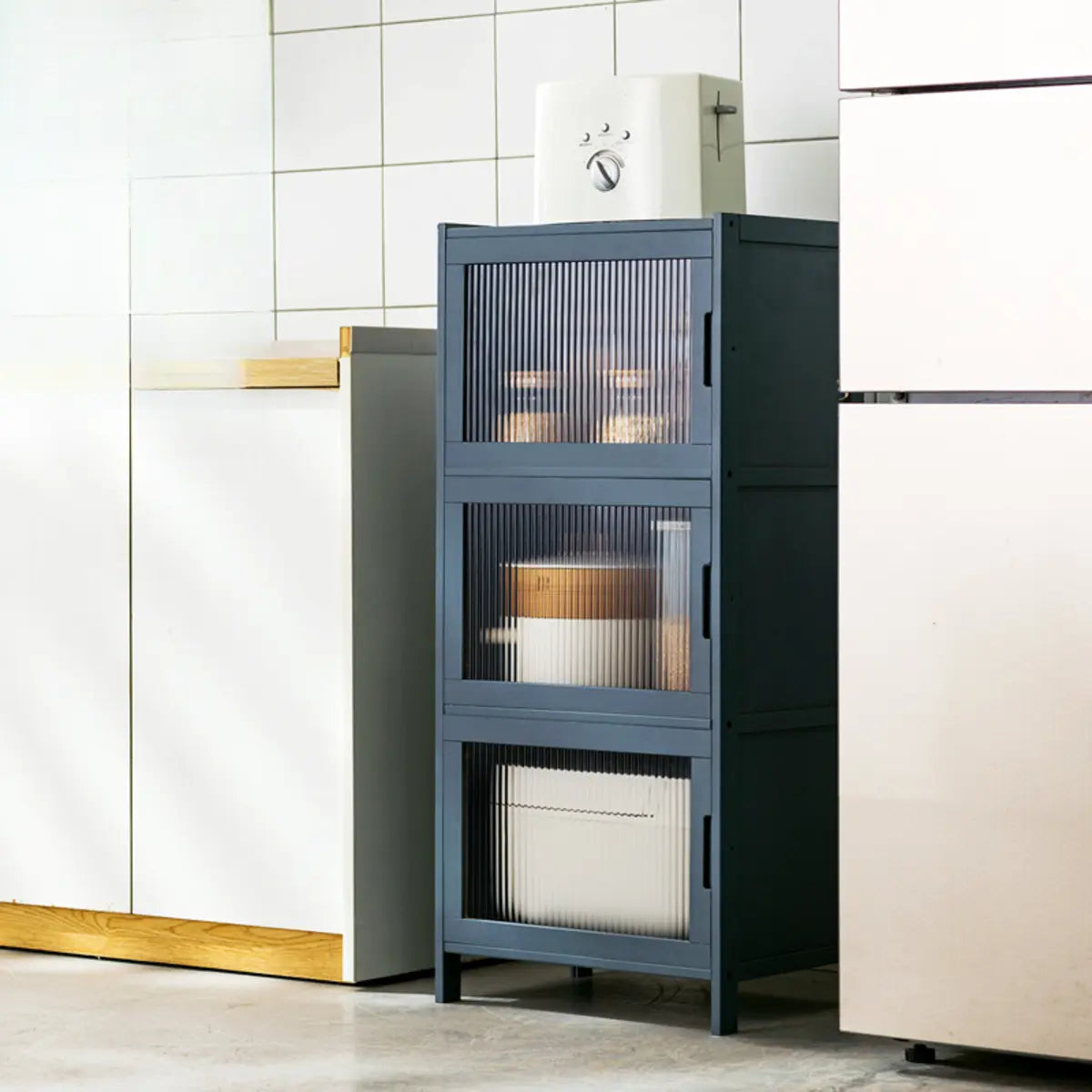 Freestanding Tall Wood Kitchen China Cabinet