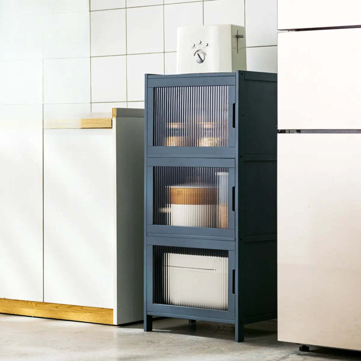 Freestanding Tall Wood Kitchen China Cabinet