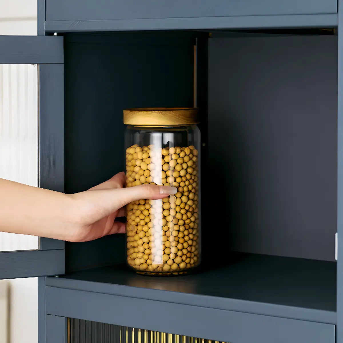 Freestanding Tall Wood Kitchen China Cabinet