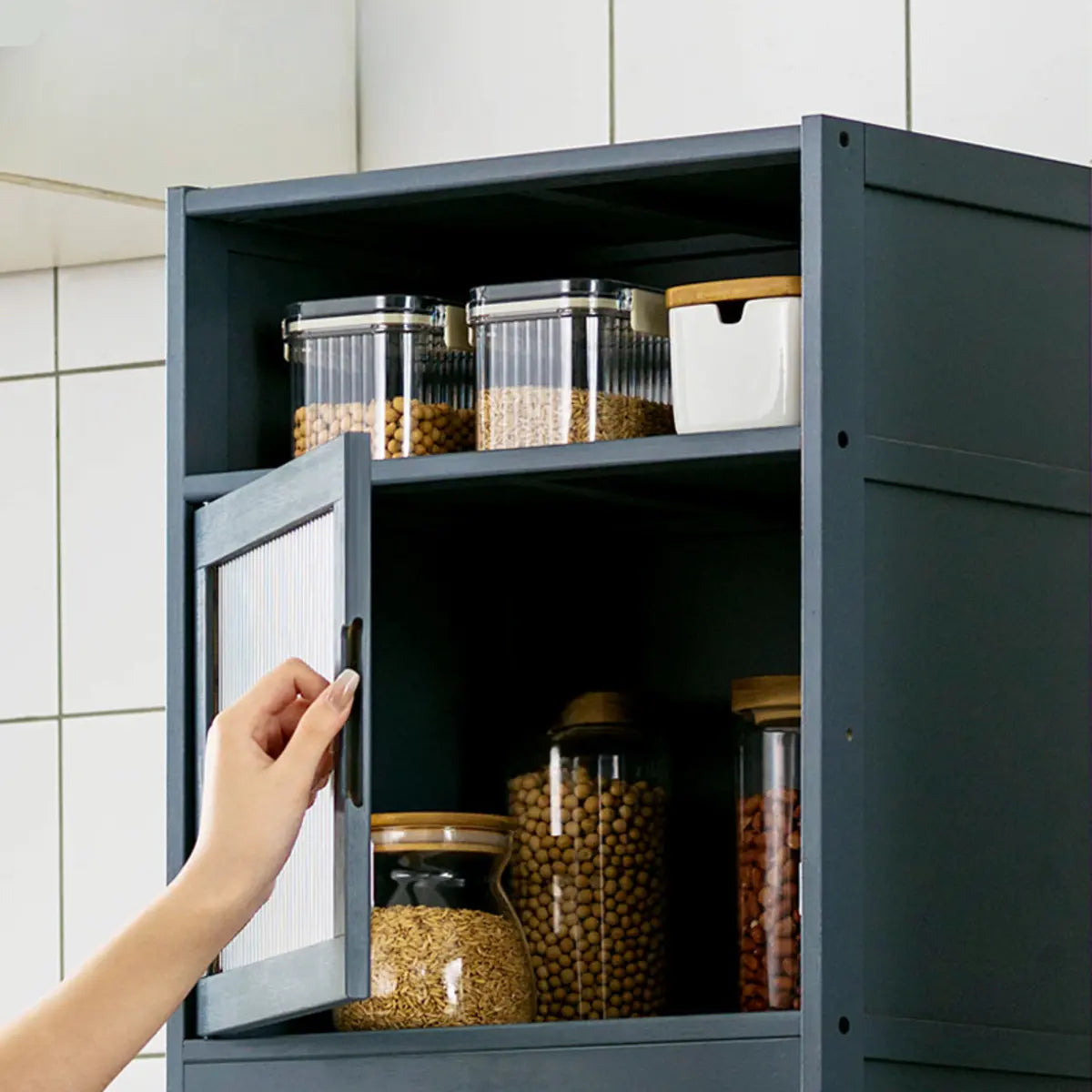 Freestanding Tall Wood Kitchen China Cabinet