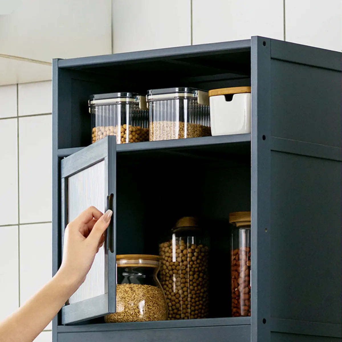 Freestanding Tall Wood Kitchen China Cabinet