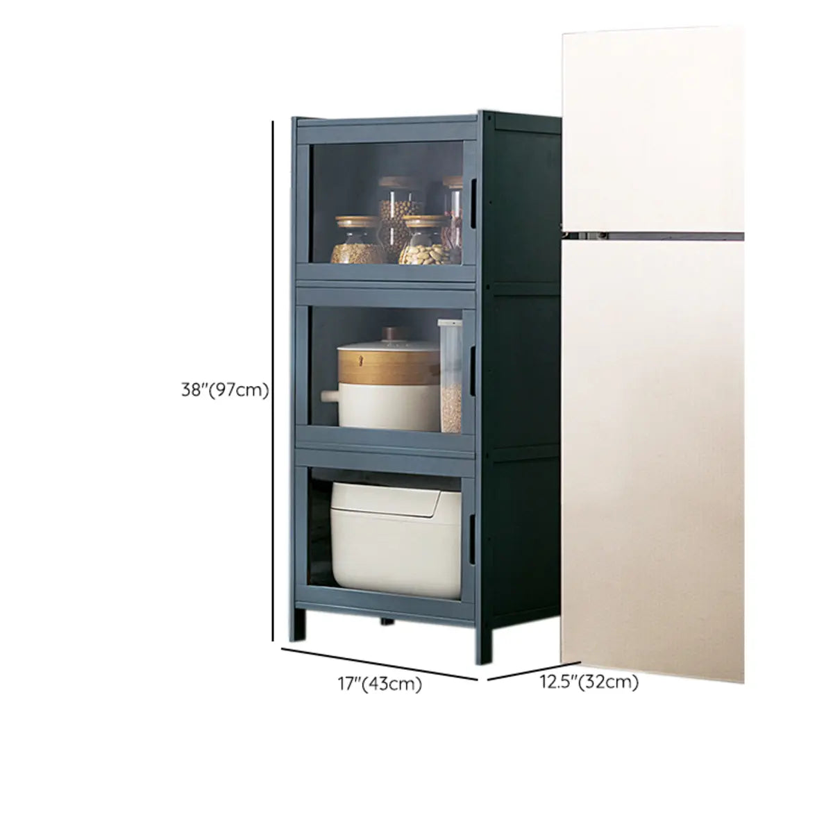 Freestanding Tall Wood Kitchen China Cabinet