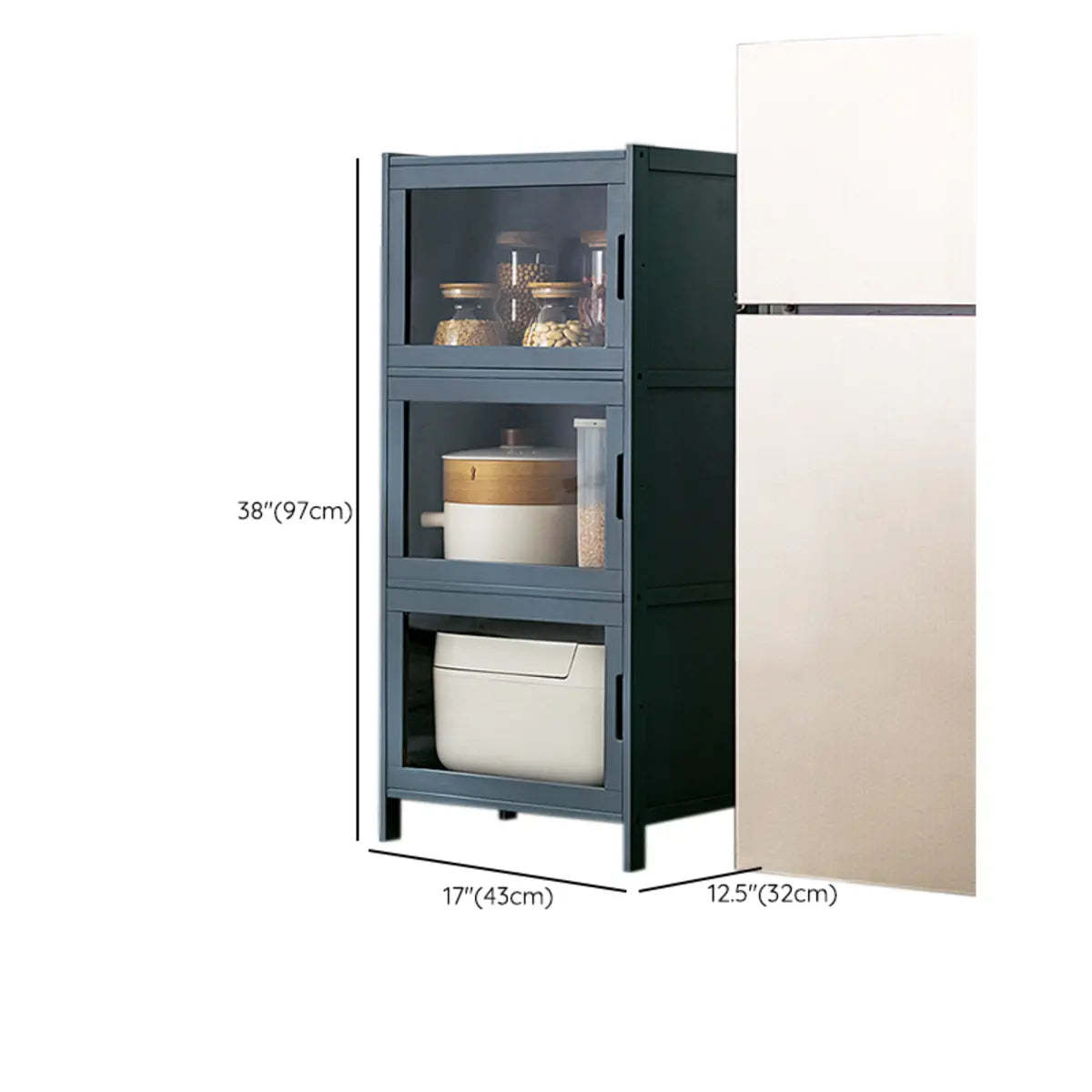Freestanding Tall Wood Kitchen China Cabinet
