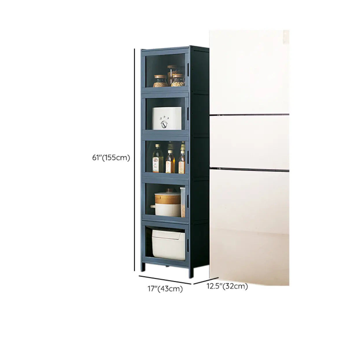 Freestanding Tall Wood Kitchen China Cabinet