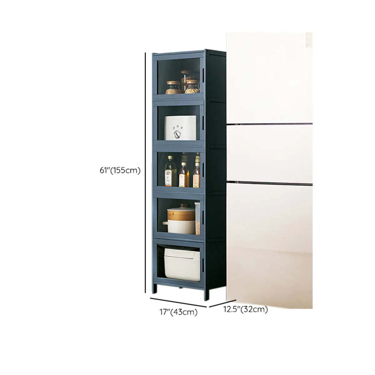 Freestanding Tall Wood Kitchen China Cabinet
