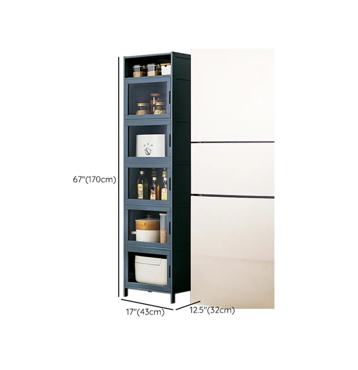 Freestanding Tall Wood Kitchen China Cabinet