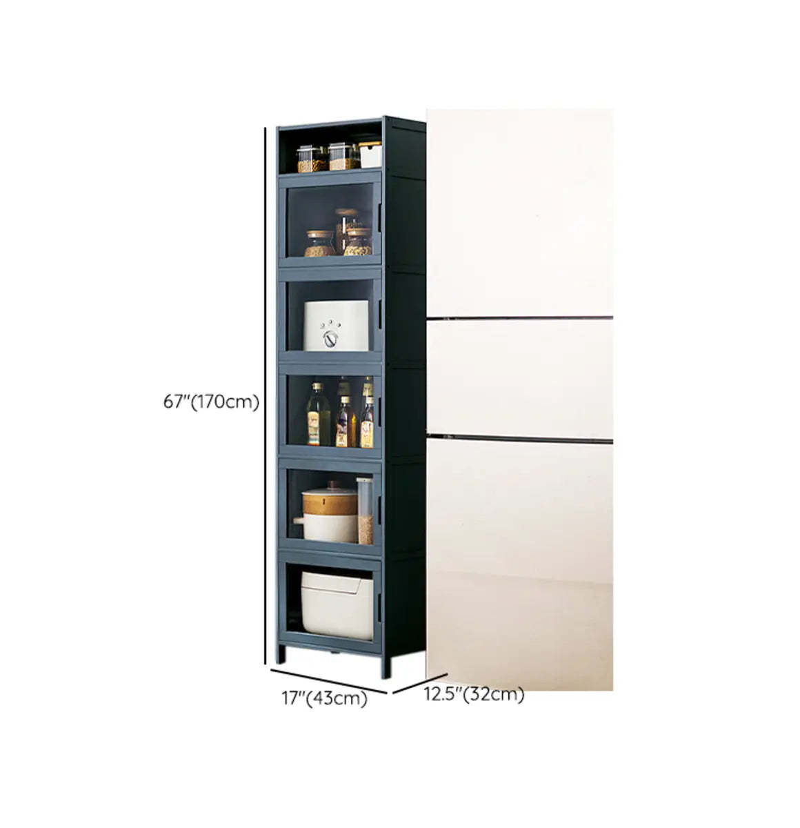Freestanding Tall Wood Kitchen China Cabinet