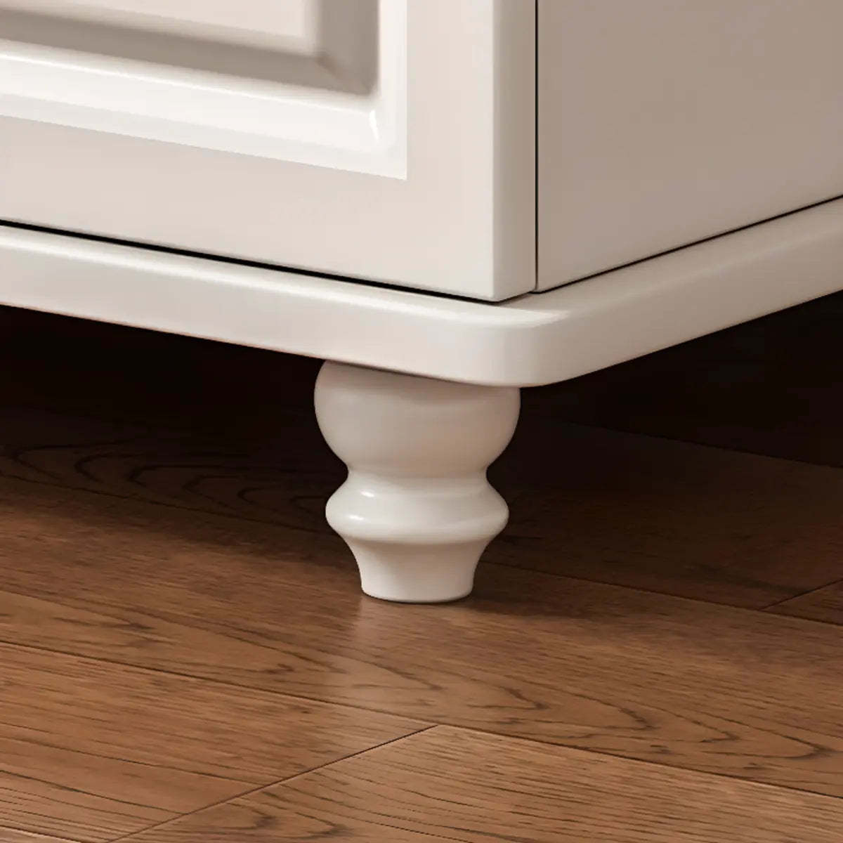 Freestanding Wood Slab White Buffet — White