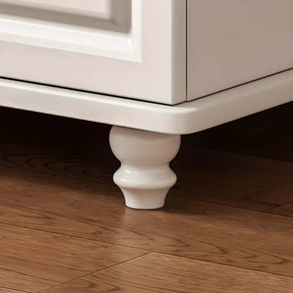 Freestanding Wood Slab White Buffet — White