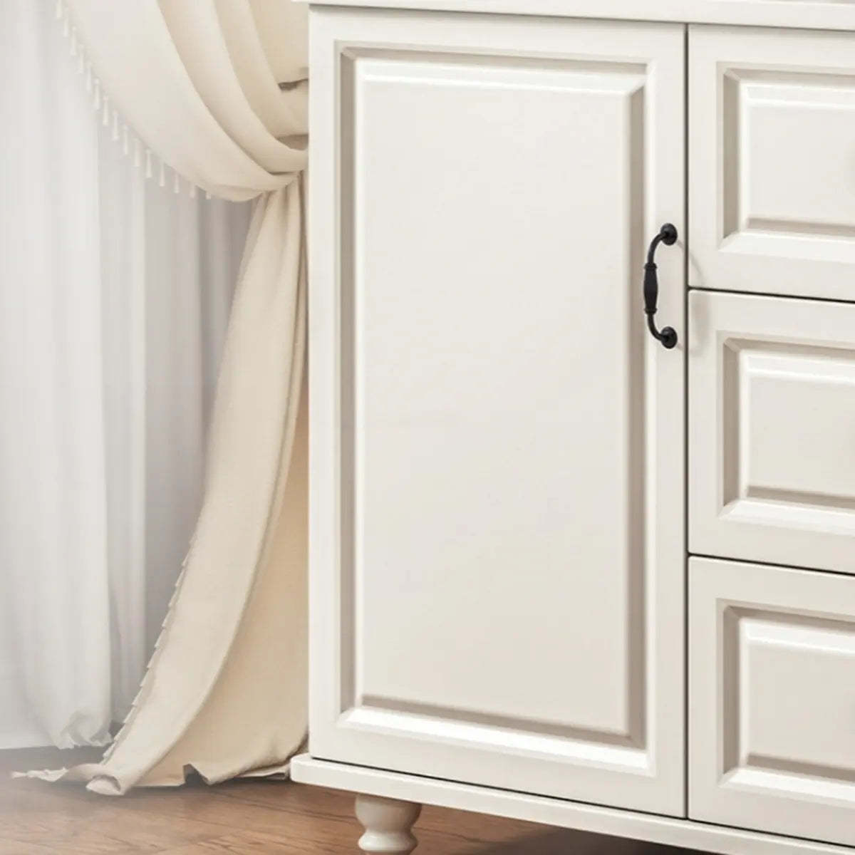 Freestanding Wood Slab White Buffet