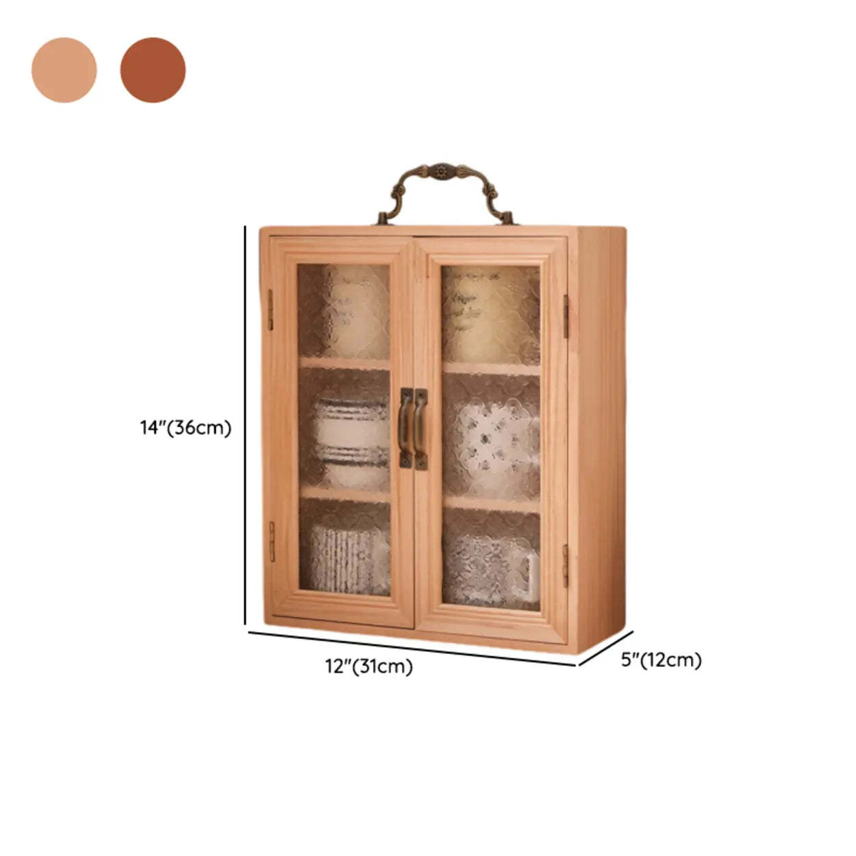 Freestanding Wood Rectangular Small China Cabinet