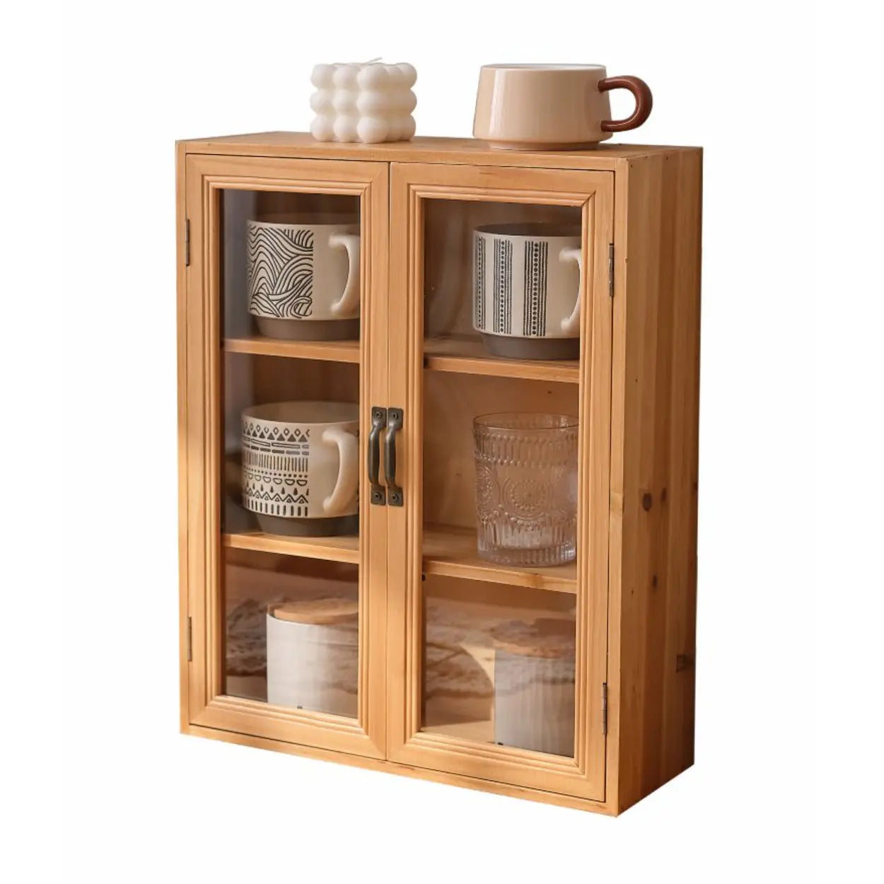 Freestanding Wood Rectangular Small China Cabinet