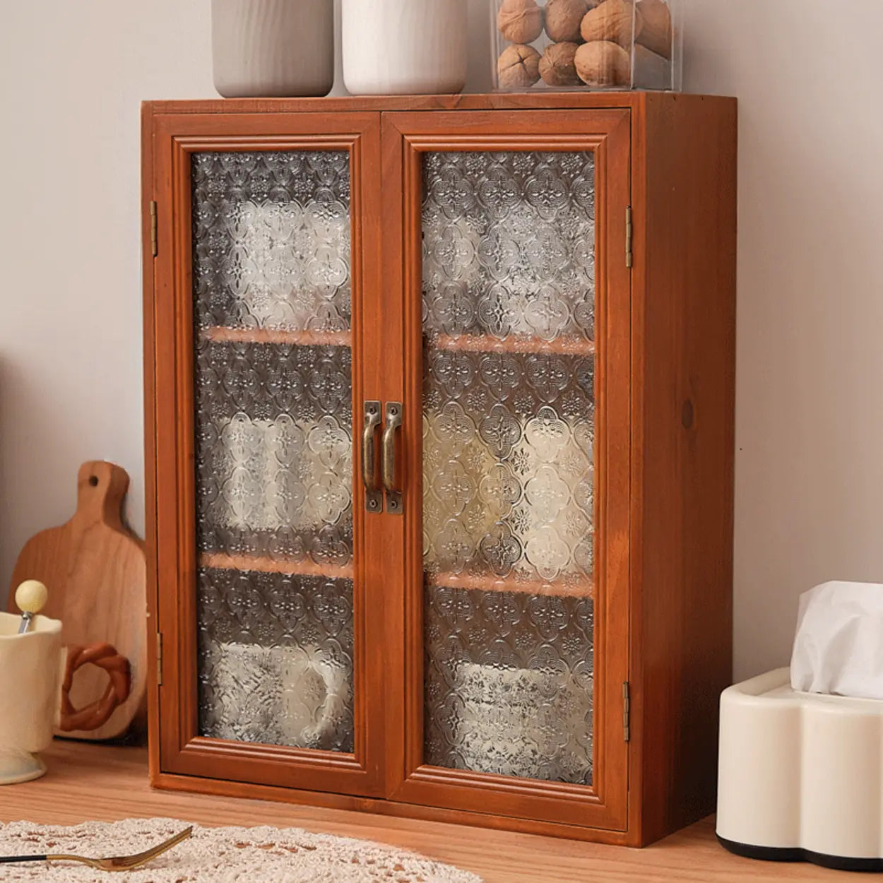 Freestanding Wood Rectangular Small China Cabinet