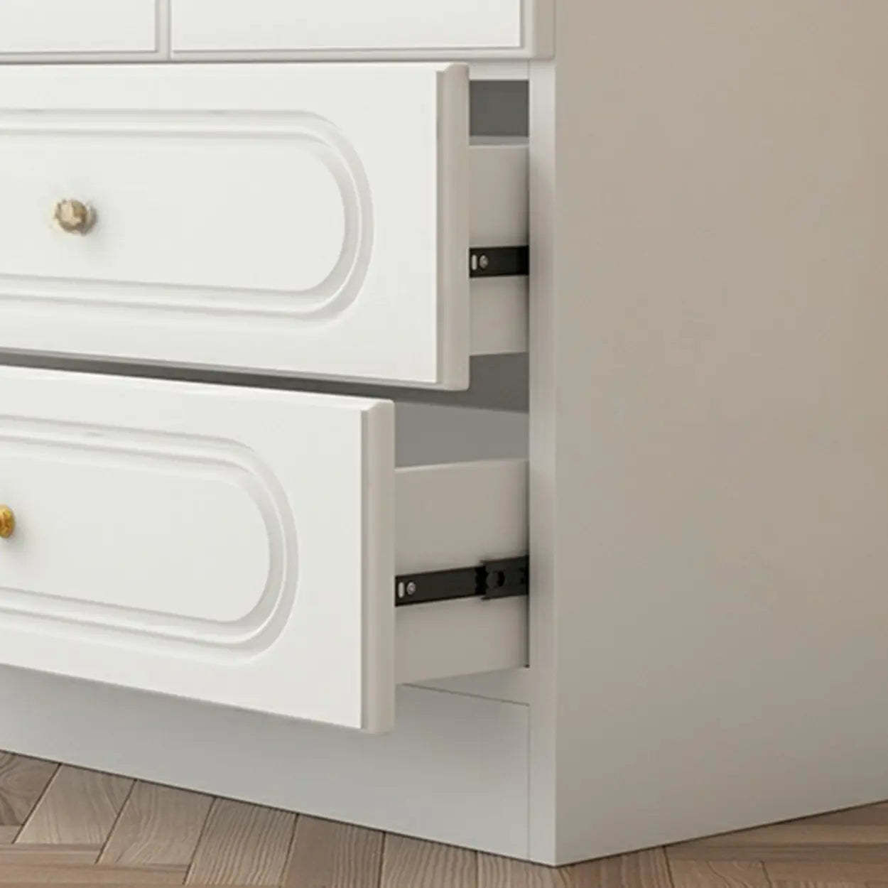 French Elegant Arched White Wood Closed Cabinet Bookcase
