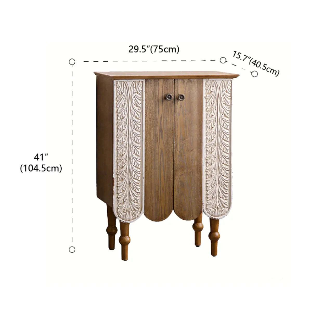 French Vintage Embossed Wood Console Table