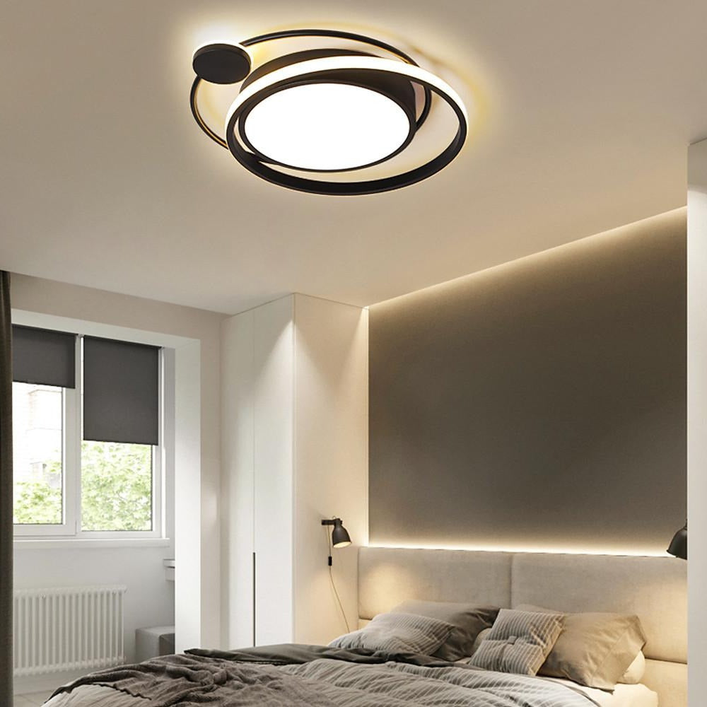 LED Offset Circles Geometric Classic Dimmable Flush Mount Ceiling Light for Bedroom-Lighom