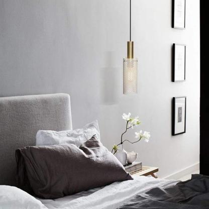 Cylinder Hanging Pendant Lights Metal Modern LED Bedroom Ceiling Lights-Lighom