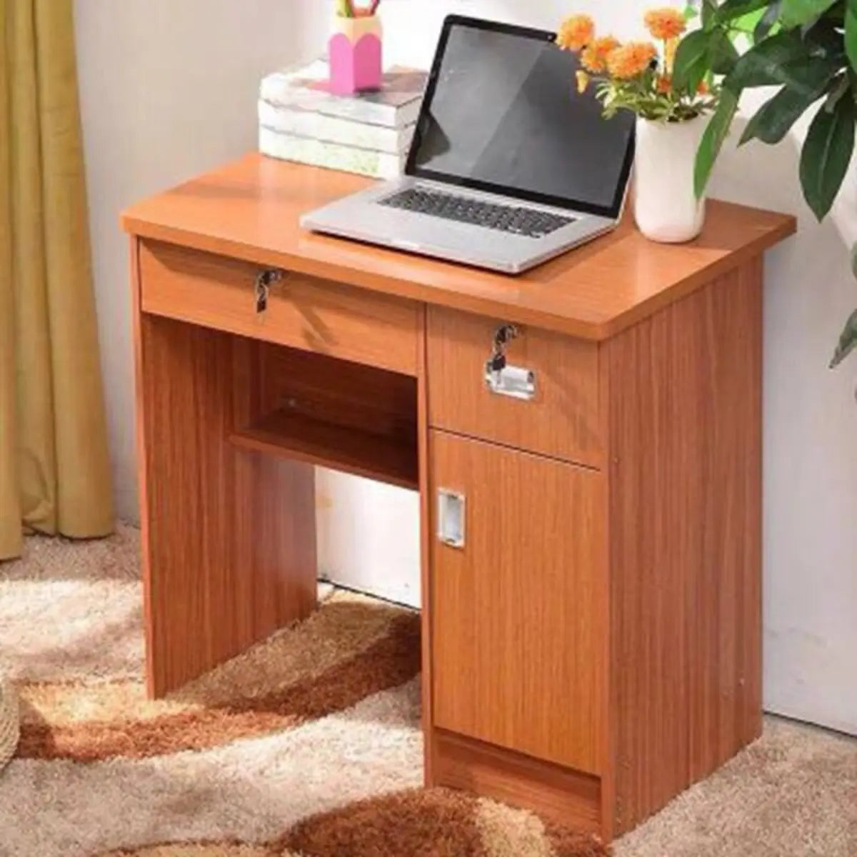 Functional Wood Keyboard Tray Drawer Computer Desk