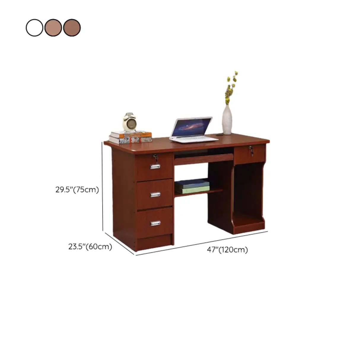 Functional Wood Keyboard Tray Drawer Computer Desk