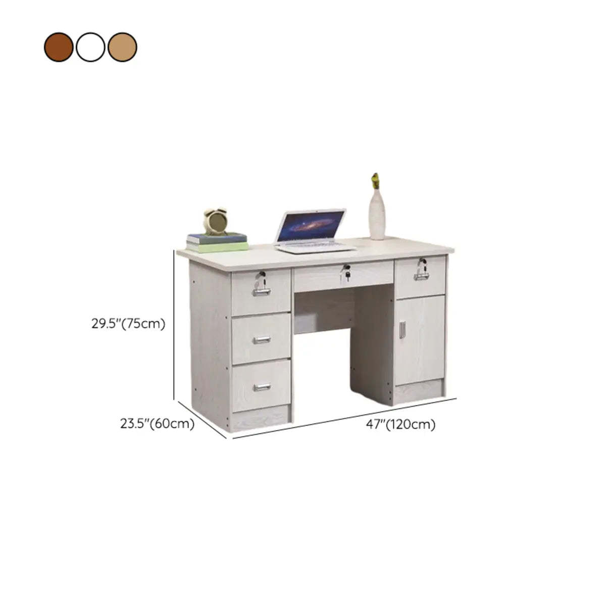 Functional Wood Keyboard Tray Drawer Computer Desk