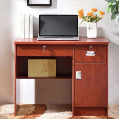 Functional Wood Keyboard Tray Drawer Computer Desk — Without Chairs / Light Wood