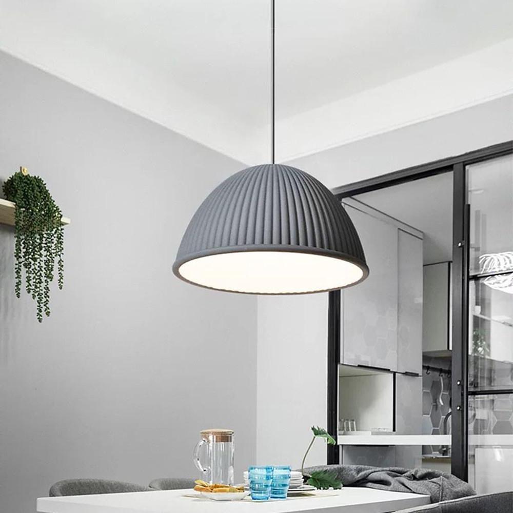 Inverted Cup Design Industrial Pendant Lighting LED Glass Metal Cement Ceiling Light-Lighom