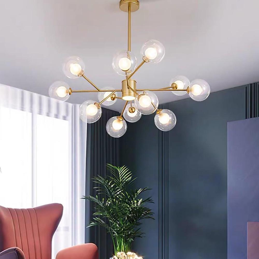 9 Lights Glass LED Modern Chandeliers Ceiling Lights Pendant Light-Lighom