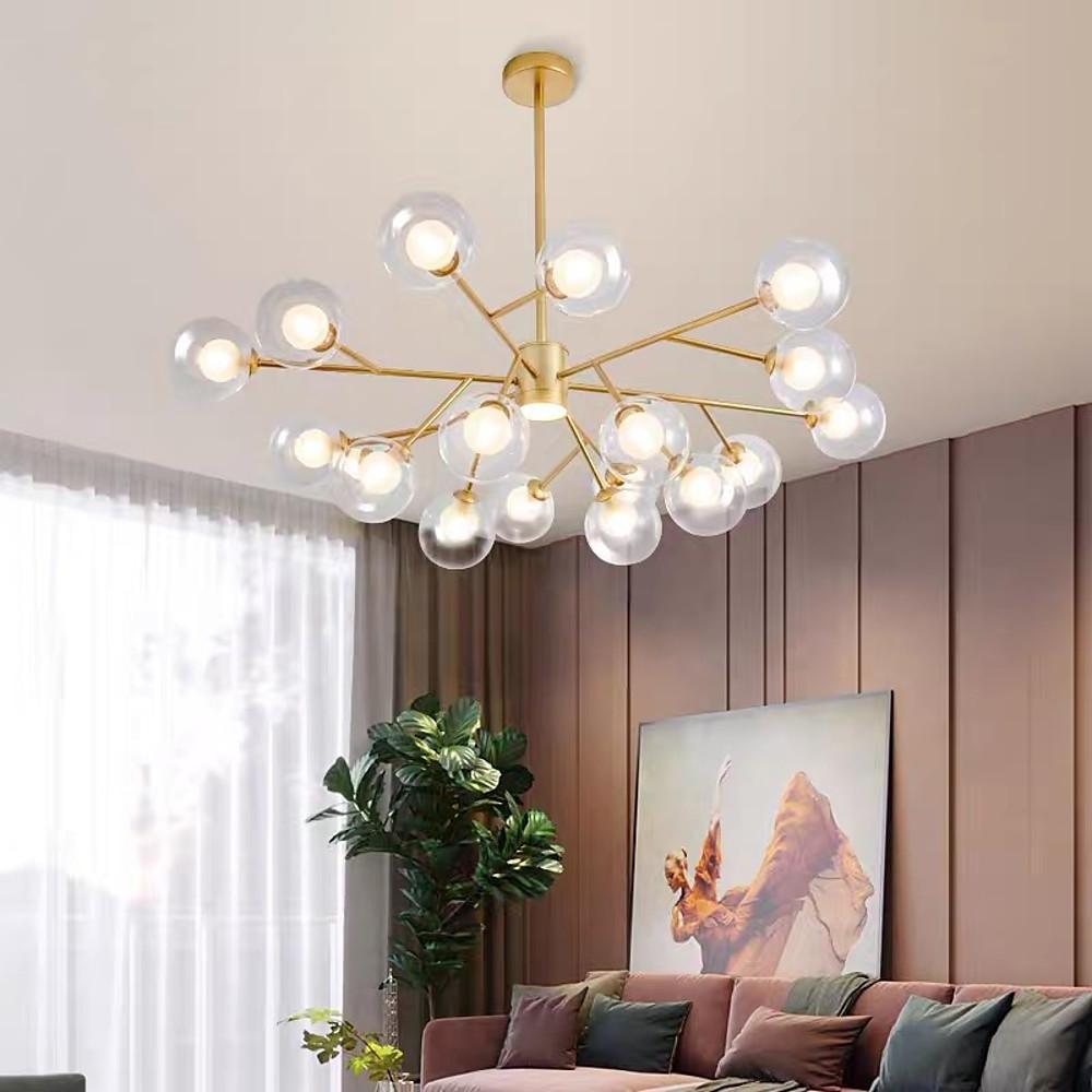 9 Lights Glass LED Modern Chandeliers Ceiling Lights Pendant Light-Lighom