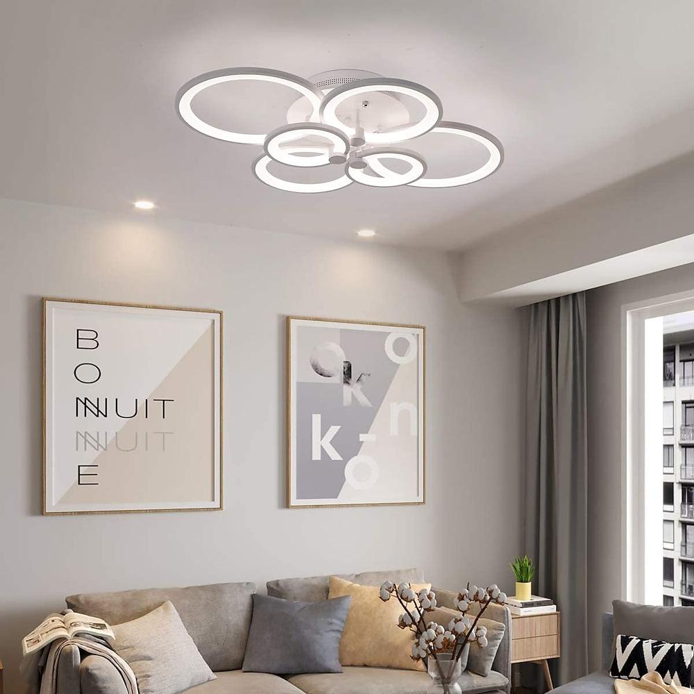 Elegant Semi Flush Mount Ceiling Lights with Unique Overlapping Rings-Lighom