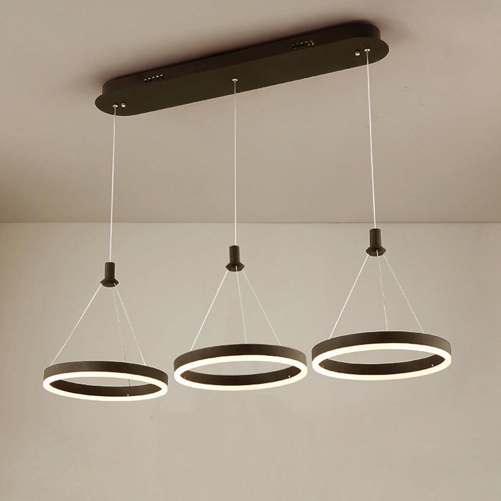 3-ring Dimmable LED Modern Chandeliers Pendant Light Hanging Lamp-Lighom