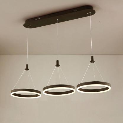 3-ring Dimmable LED Modern Chandeliers Pendant Light Hanging Lamp-Lighom