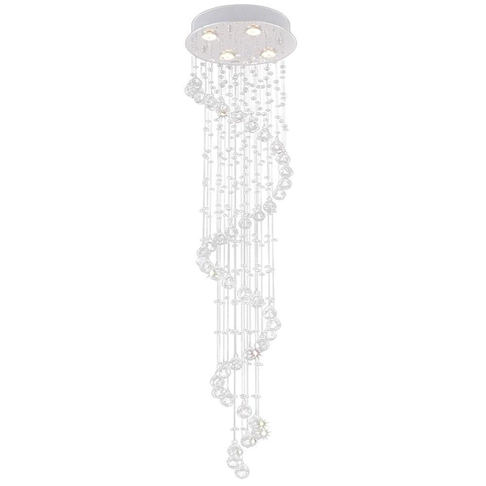 Spiraling Modern Chandelier Crystal Electroplated Metal Light Fixtures-Lighom