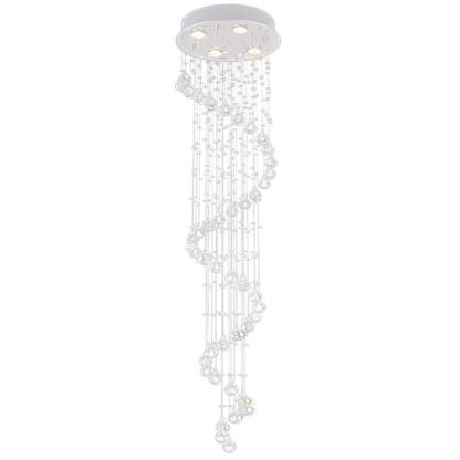 Spiraling Modern Chandelier Crystal Electroplated Metal Light Fixtures-Lighom