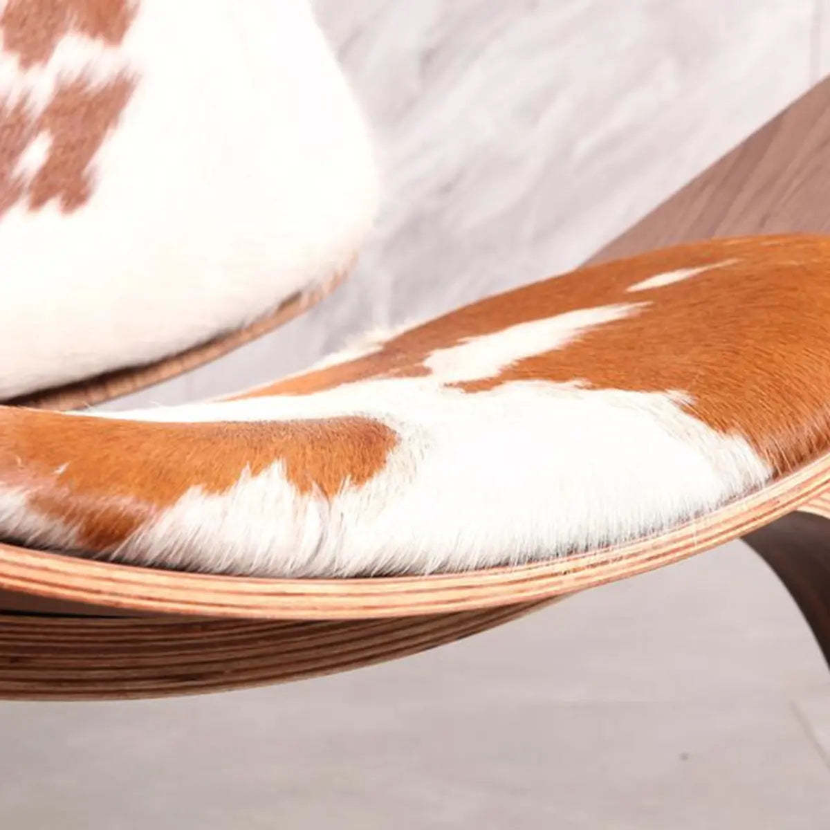 Genuine Leather Print Four Leg Side Chair