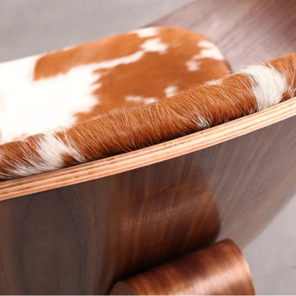 Genuine Leather Print Four Leg Side Chair