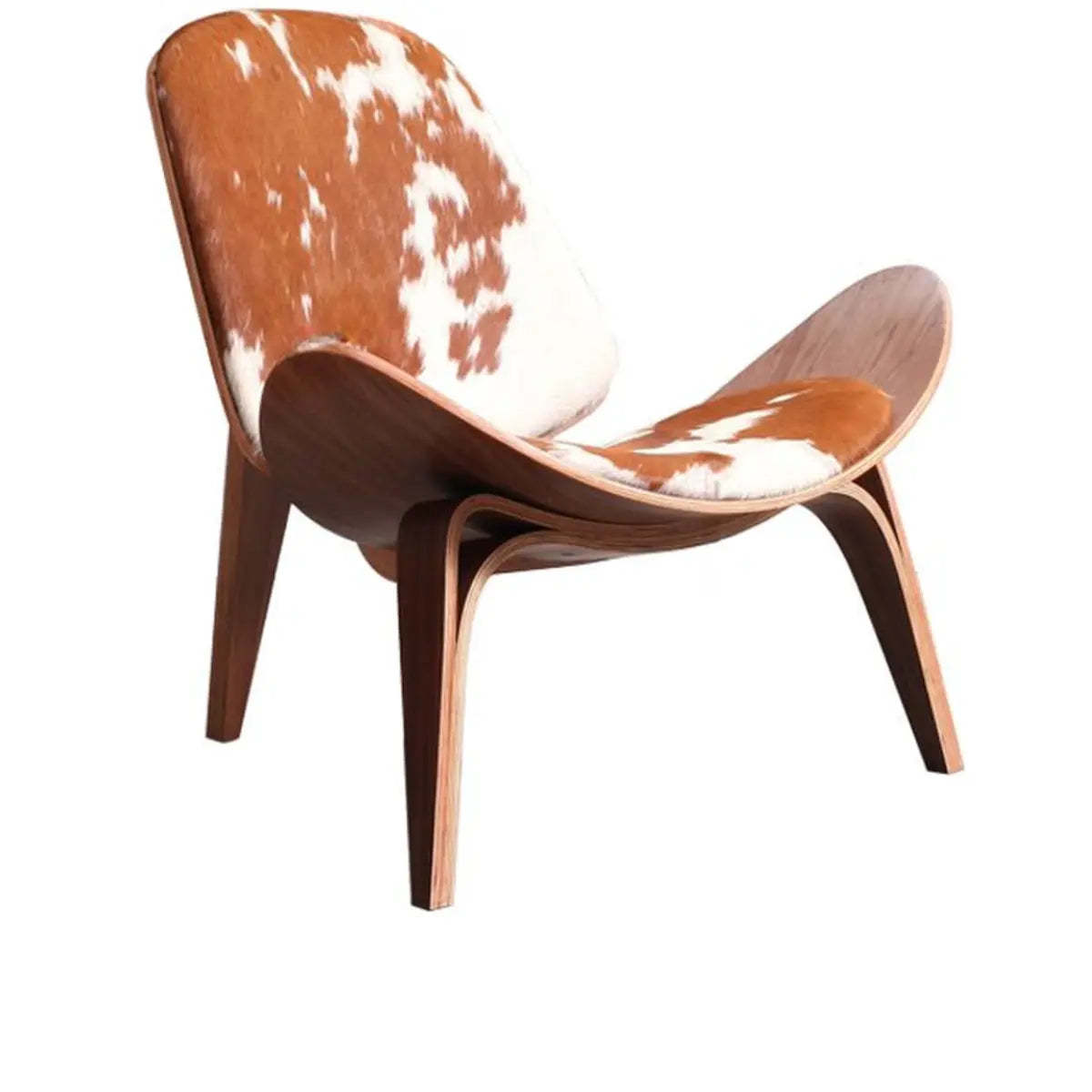 Genuine Leather Print Four Leg Side Chair