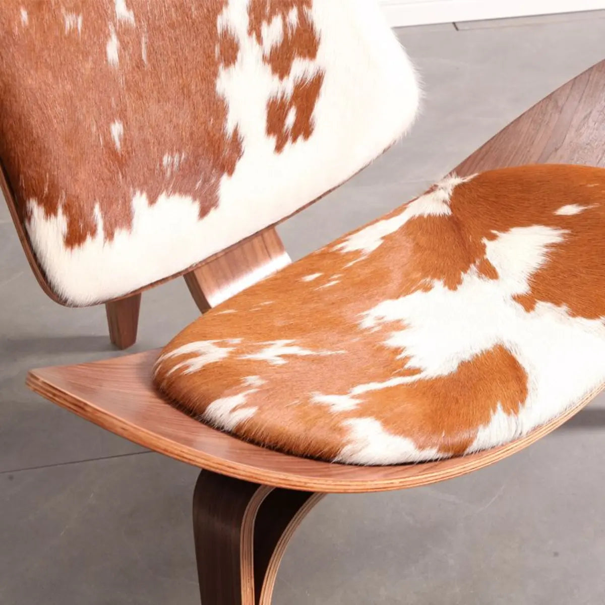Genuine Leather Print Four Leg Side Chair