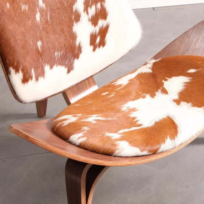 Genuine Leather Print Four Leg Side Chair