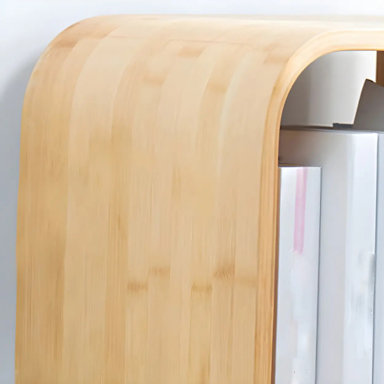 Natural Bamboo Geometric Open-Back Bookcase