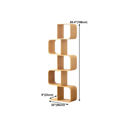 Natural Bamboo Geometric Open-Back Bookcase