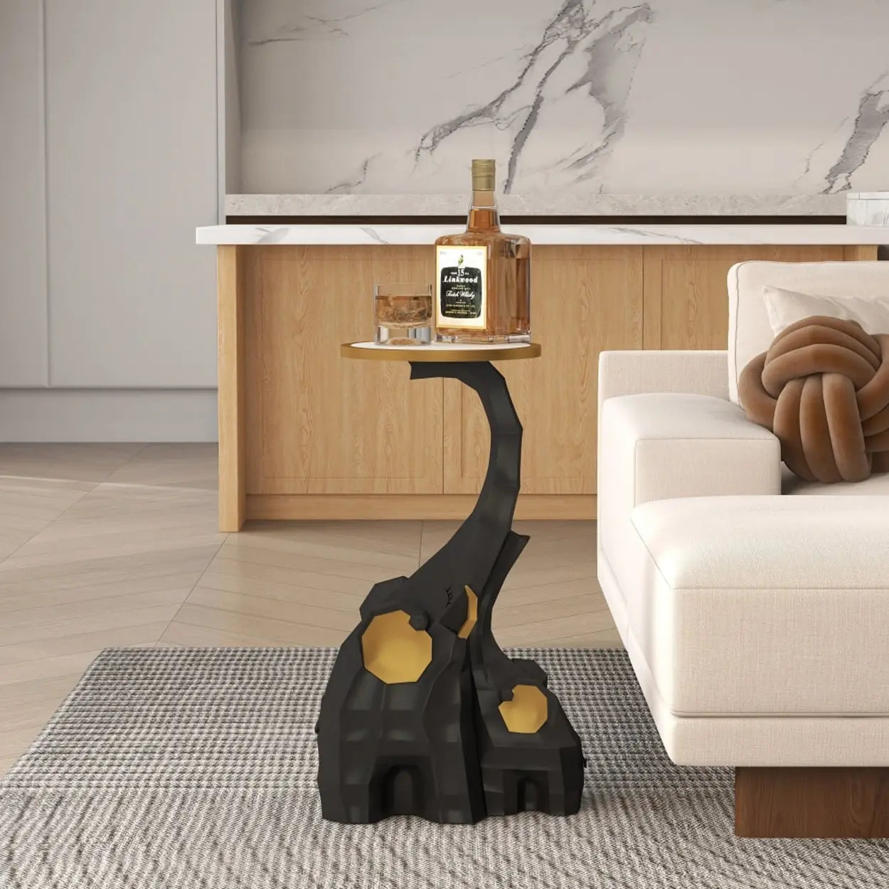 Geometric Elephant Sculptural End Table