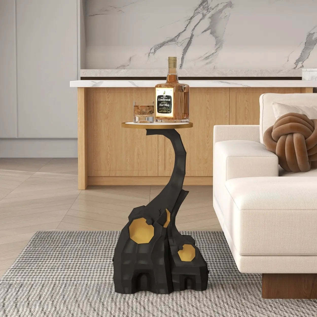 Geometric Elephant Sculptural End Table